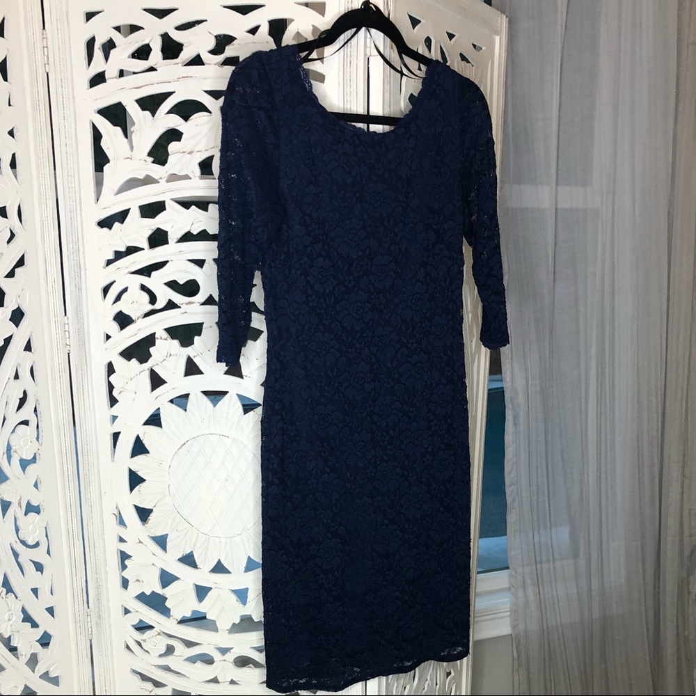 Navy lace dress by laundry